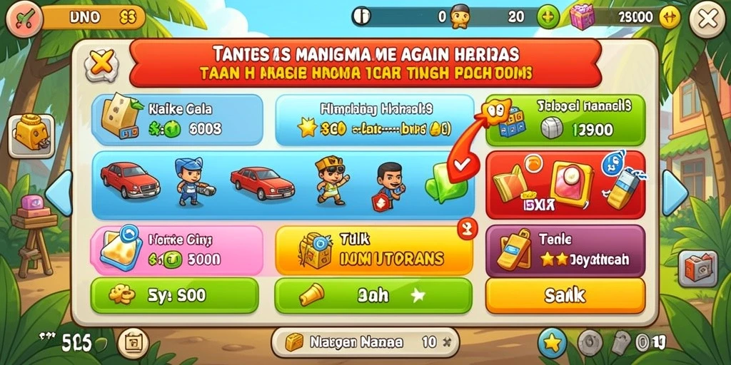 Layar awal yang menarik dengan berbagai pilihan slot.